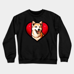 Canaan Dog Heart Cute Puppy Valentine Crewneck Sweatshirt